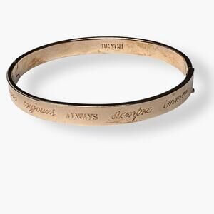 Stella & Dot Hinged Bangle Bracelet Rose Gold Tone Be You Engraved Always